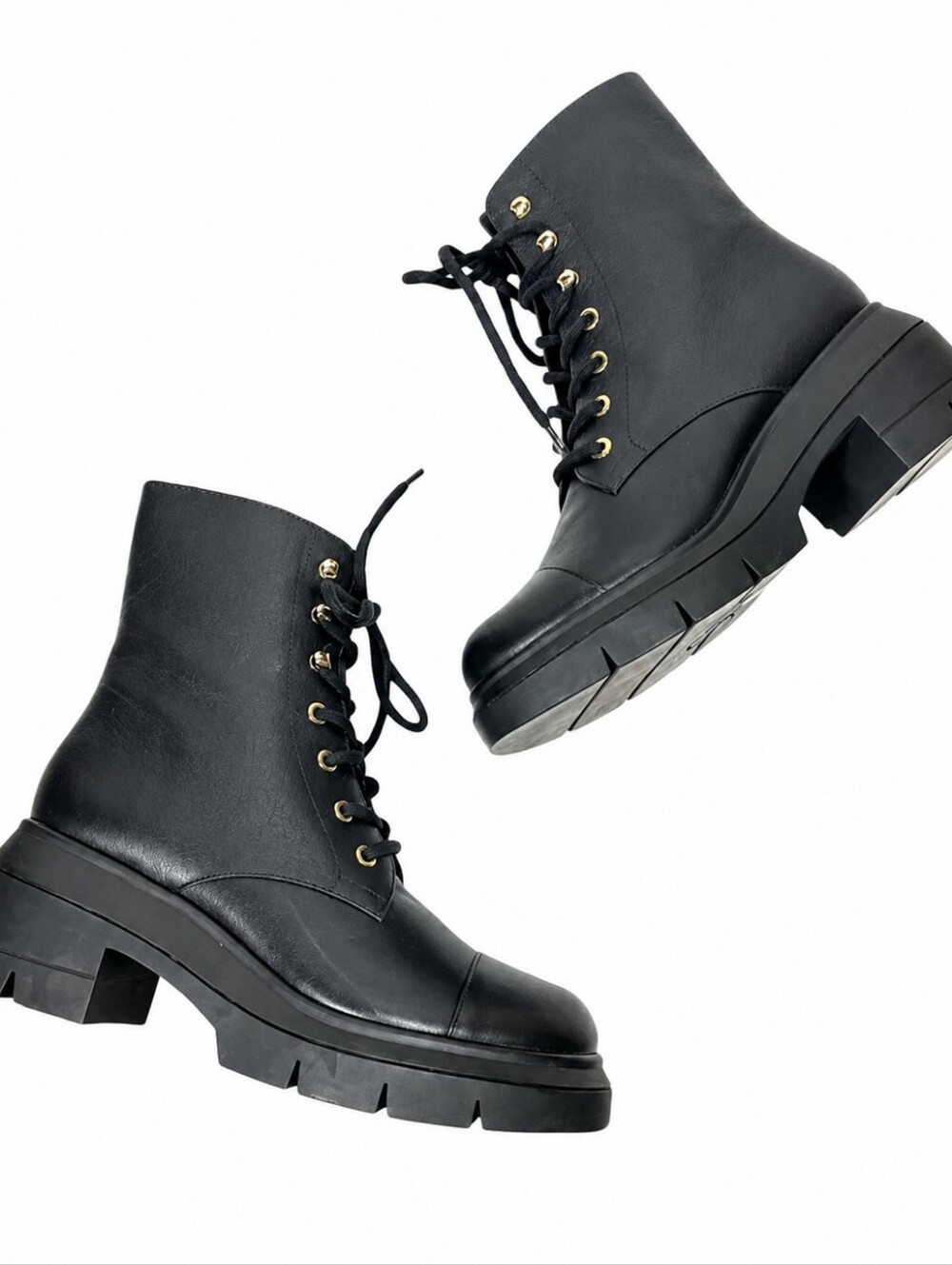 Stuart Weitzman Nisha combat boots in black smooth calf leather EU 35.5